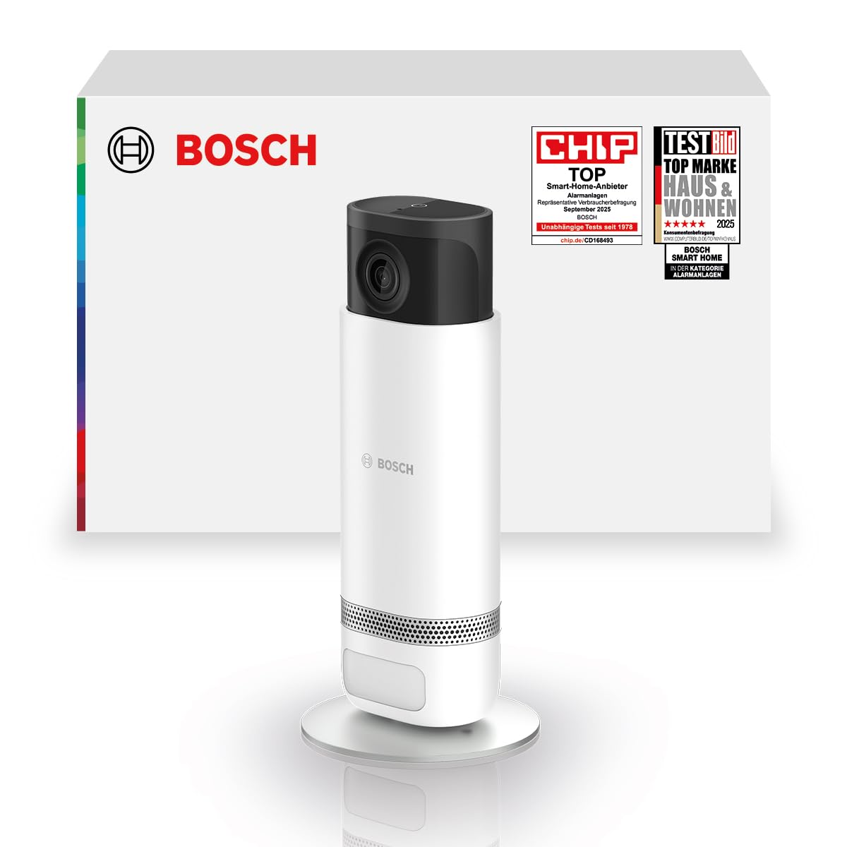 Bosch Smart Home Eyes Innenkamera II, WLAN Überwachungskamera für den Innenbereich mit intelligenter Personenerkennung, kompatibel mit Amazon Alexa