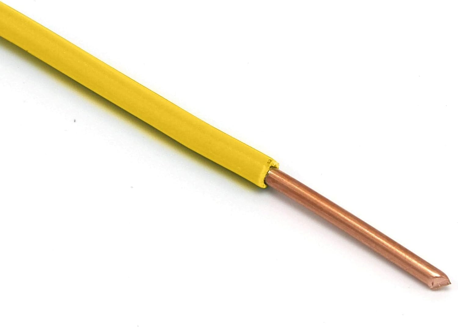 THE CIMPLE CO 14 AWG Insulated Solid Copper THHN/THWN Wire 50 FT - 14 Gauge Ground Wire for Electrical Grounding in Residential, Commercial, Industrial Buildings - 50 Feet (15 Meters), Yellow