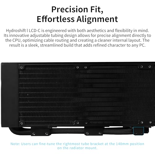 Image of Lian Li HydroShift II LCD-C 360TL Liquid CPU Cooler, Round Screen, Black | 3x 120mm TL Wireless RGB Fans, 2.1 inch IPS LCD, 3 Control Modes, Sliding Tube Clamp, LGA 1851 /1700, AM5 /AM4 (HS2LCD36TB)