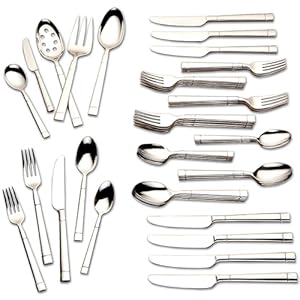 Kate Spade New York Fair Harbor Flatware Set, 18/10 Stainless Steel, 45-Piece