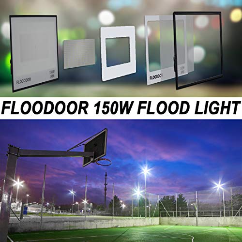 Floodoor 150W Led Flood Light Outdoor, 15000Lm Super Bright Floodlights,Ip66 Waterproof Security Lights White Light With Plugs For Yard, Garden, Playground,Stadium, Basketball Court (2 Pack) #TOP4