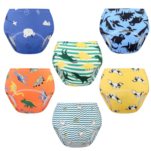 Nutyomi Toddler Potty Training Pants 6 Pack Cotton Training Underwear Size 2T 3T 4T Breathable Waterproof Underwear for Kids