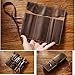 MIVLXLX Genuine Leather Pencil Roll - Pen and Pencil Case，3 Open-End Pockets for Long Pens, Sturdy Strap, Fold-over Flap (coffee)
