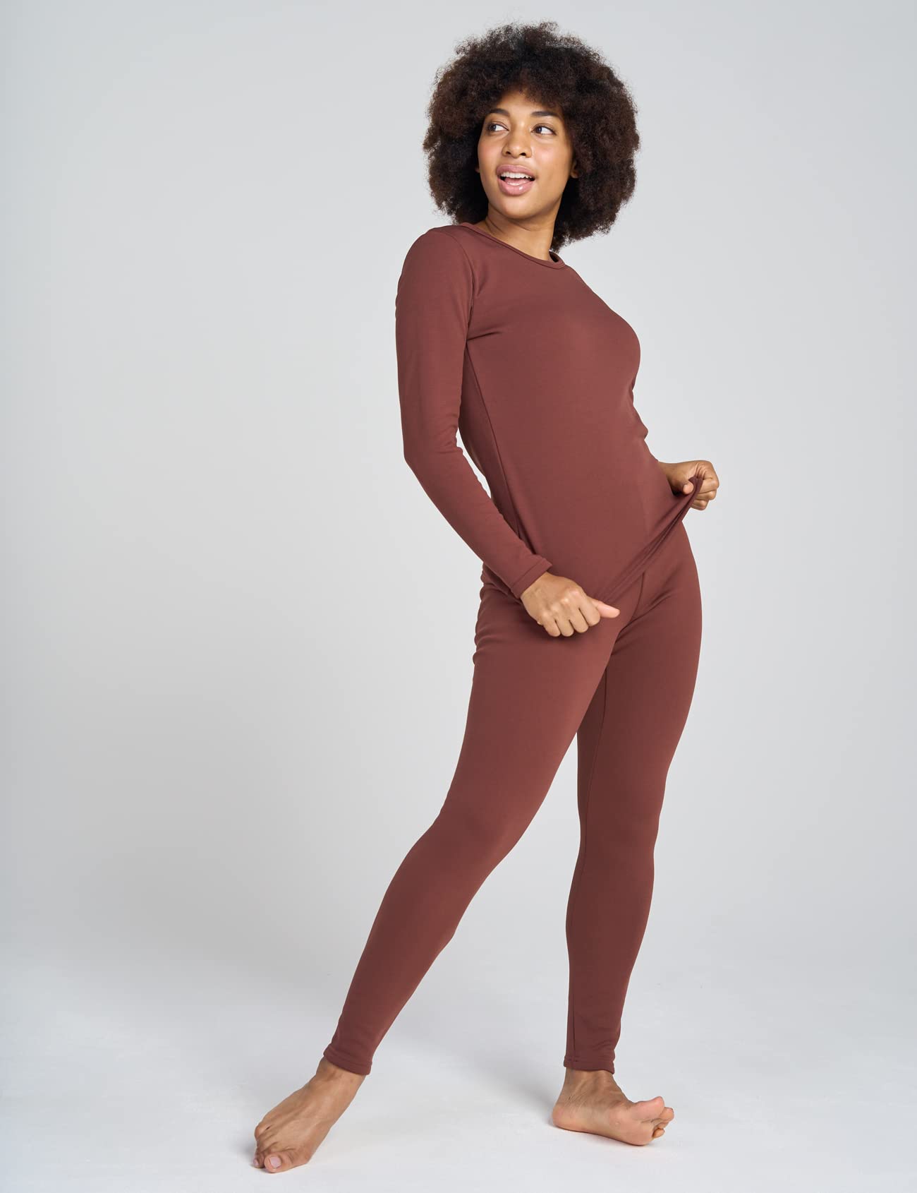 LAPASA Completo Termico Donna Fodera in Micropile Calore Base L17 - Abbigliamento Intimo Invernale Maglietta Pantaloni Calzamaglia Tuta Sci Trekking