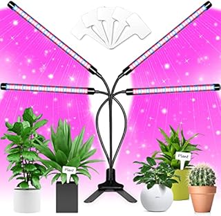 EZORKAS Grow Light, 80W Tri Head Timing 120 LED 9 Dimmable Levels Plant Grow Lights for Indoor Plants with Red Blue Spectrum, Adjustable Gooseneck, 3 9 12H Timer, 3 Switch Modes