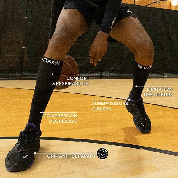 Chaussettes Grip Performance Thuasne à compression dégressive pour le mollet