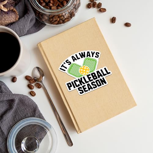 Image of Pickleball Sticker 8 Pcs (Large Size) Vinyl Stickers Laptop Waterproof Decal for Car Bumper Water Bottle Notebook Luggage Window Birthday Decorations - Size 4 Inches