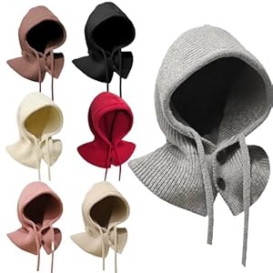 [VEVE&MIKI] ネックウォーマー フードウォーマー帽子 冬用 厚手 防寒 フェイスカバー 目出し帽 フードウォーマー フード 付き ネックウォーマー スノーボード バイク 自転車 通勤 通学 フード付き メンズ 男女兼用 レディース