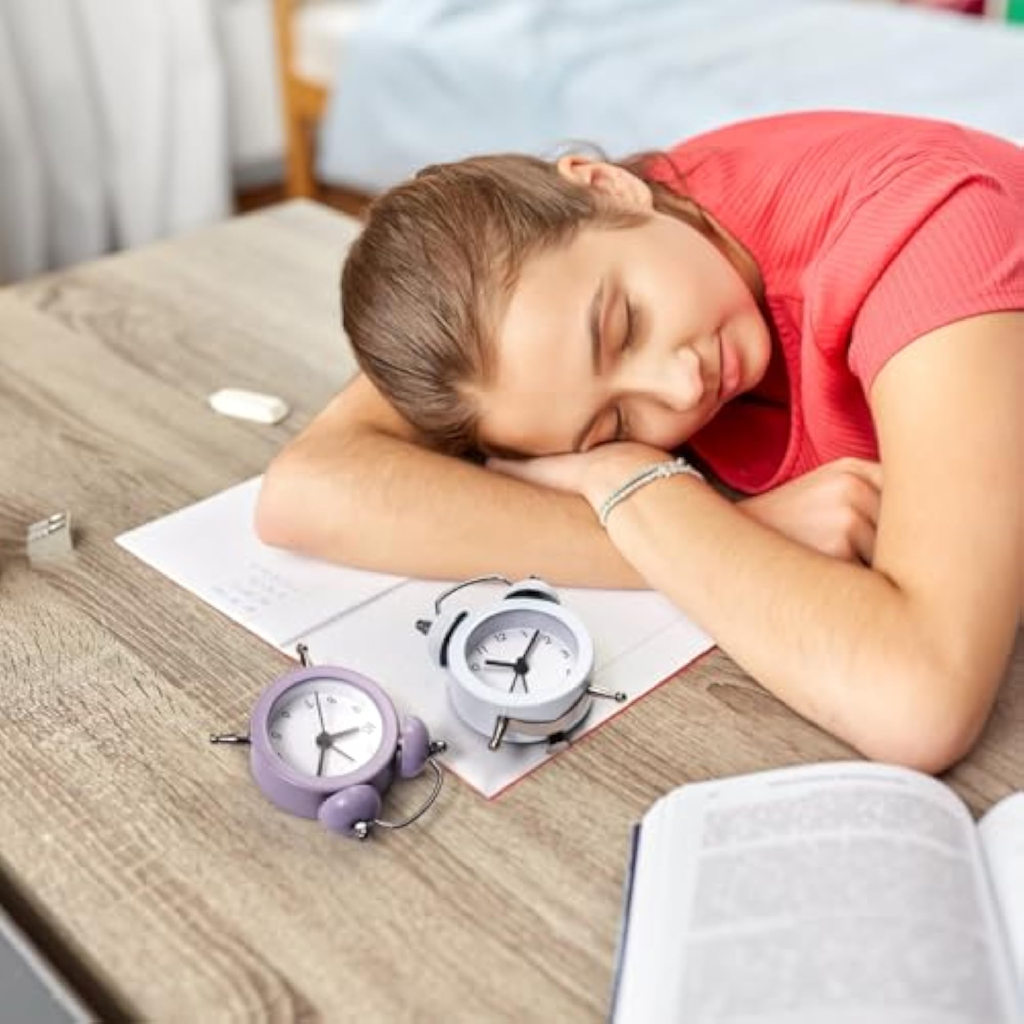 Mini Twin Bell Alarm Clock, 6 Pcs