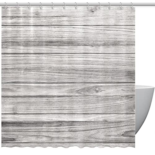 Rideau de douche aquarelle lavable bois gris 183x183 cm pour rénover une salle de bain usée - 2