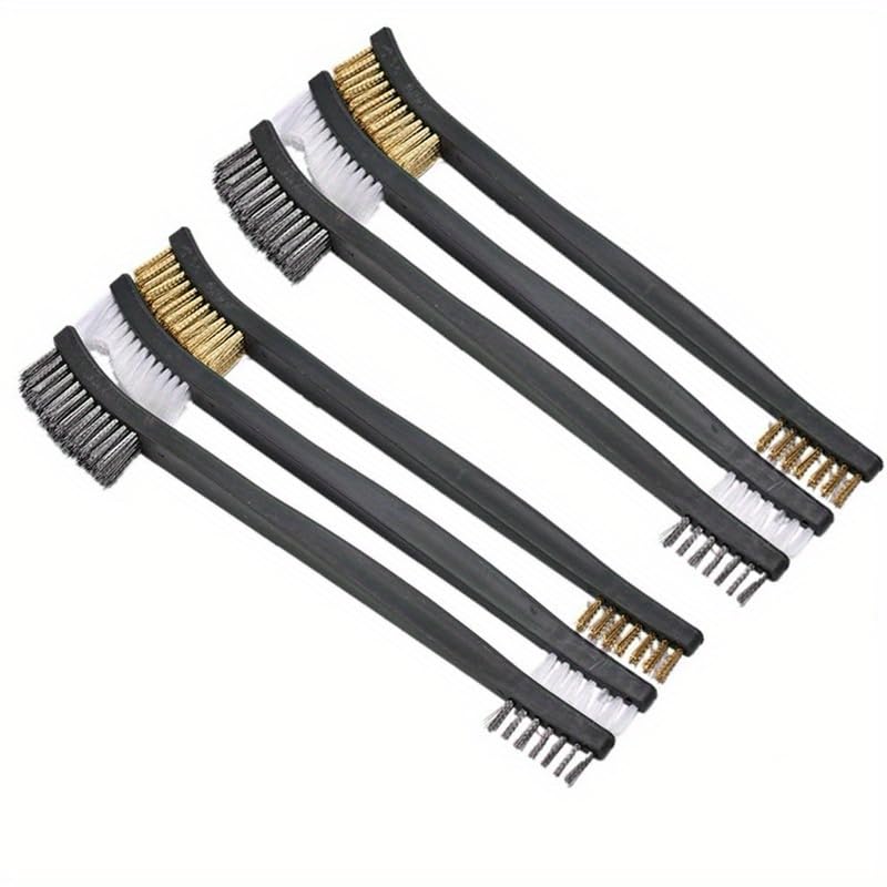 6pcs Wire Brush Set Steel Metal Brass Nylon Cleaning Polishing Rust Brush Metal Cleaning Brush Tool