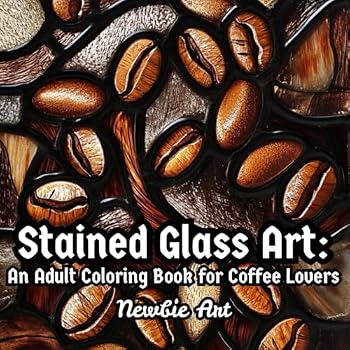 Paperback Stained Glass Art: An Adult Coloring Book for Coffee Lovers Book