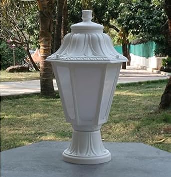 Decorkart ; Design In Style MYDECORKART-Mikrolot Anna Victoria Small (White + Frosted) Outdoor Gate/Pole Light