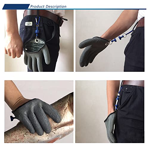 Foto von 2 Stück Fisch Fang Handschuhe Angelhandschuhe Jagdhandschuhe Schützen die Hand vor Stichverletzungen Für Den Sicheren Umgang Mit Hecht, Wels, Austern,Krabbe,Zander, Angelzubehör leichte Tragbarkeit