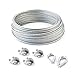 Price comparison product image Set 20m Steel Wire Rope galvanised 10mm Strand: 6x37 + 4 Clips + 2 thimbles - Many Sizes Avaliable