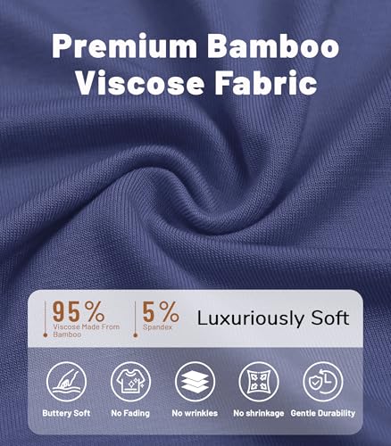 Image of NACHILA Nightgowns for Women-Viscose Made from Bamboo, V Neck Sleepshirts Short Sleeve Sleepwear Cool Nightshirt