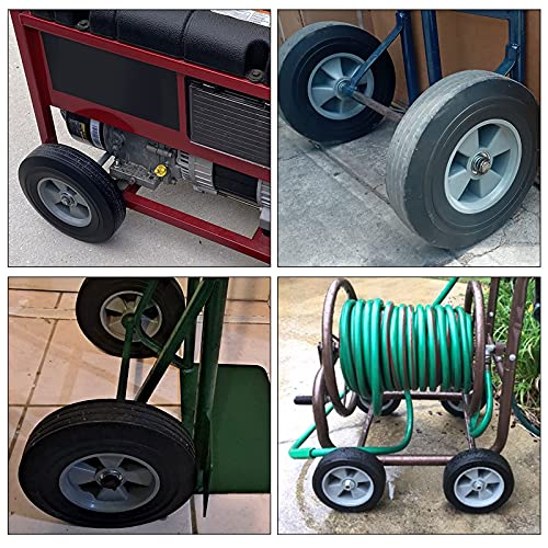 Rueda sólida negra y gris 10 pulgadas para carrito mano x2 miniatura 7