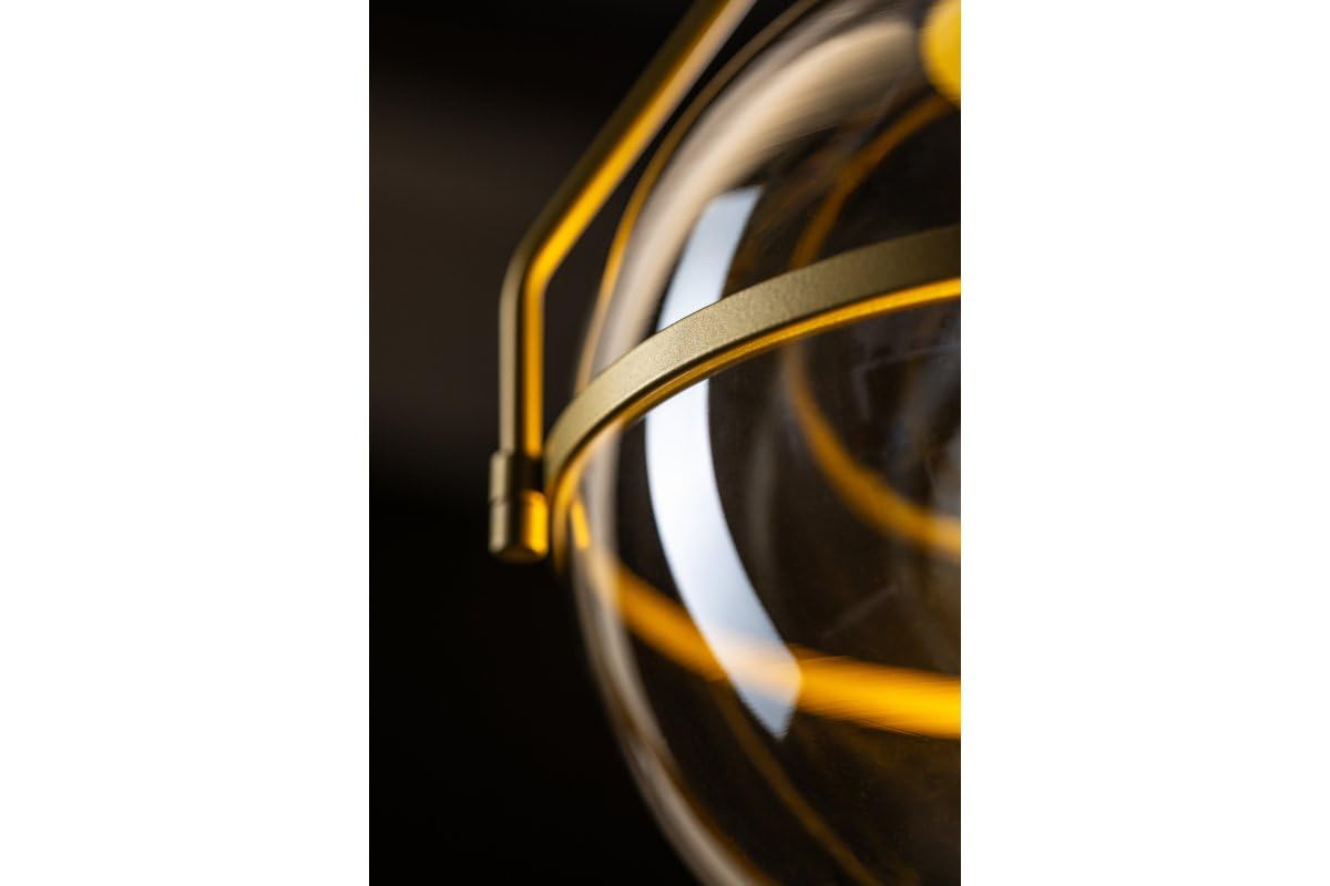GTV DROP lámpara colgante 3 luces Ø40 cm – colgante de techo de metal y vidrio en oro, 3xE14 máx.25W, altura ajustable hasta 150 cm, IP20, moderna lámpara de comedor y salón – iluminación interior