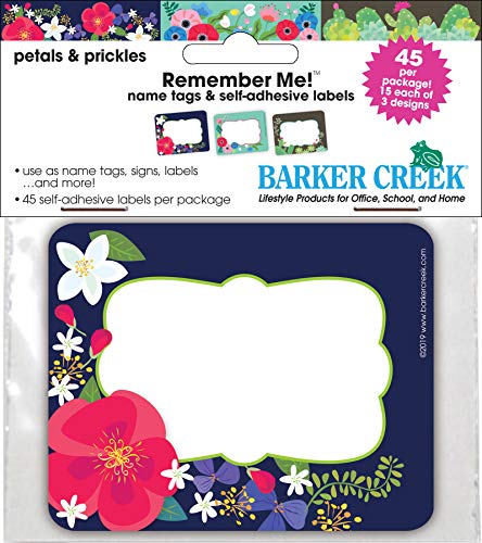 Barker Creek Retro Name Tags - 45 Self-Adhesive Labels For Gifts, Books & Organization