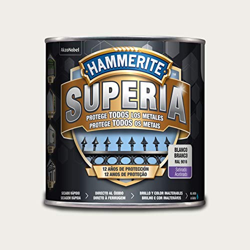 Hammerite Superia Esmalte antioxidante al agua Satinado Color Blanco 2.5