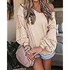 BTFBM-Womens-V-Neck-Long-Sleeve-Blouse-Loose-Fit-Tunics-Ruffles-Off-Shoulder-Waffle-Knit-Solid-Color-Tops-Fall-Tee-Shirts BTFBM Women’s V Neck Long Sleeve Blouse Loose Fit Tunics Ruffles Off Shoulder Waffle Knit Solid Color Tops Fall Tee Shirts(Solid Apricot,Small)