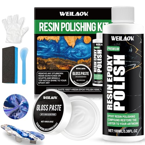 Pasta de Pulido para Resina Epoxi, Pulimento, Kit de Pulido Resina, Compuesto de Pulido de resina Epoxi, Contiene Pulimento, Ideal para Eliminar Rayones en la Superficie de resinas epoxi