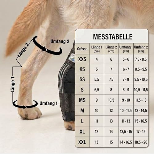 Nature Pet SPRUNGGELENK BANDAGE HUND HINTERBEIN – Sprunggelenk Bandage mit Leckschutz Hund – verstellbare Tarsal-Stulpen für Hunde zur Stabilisierung & Schutz des Hinterbeins – 135° Winkel – XS 2