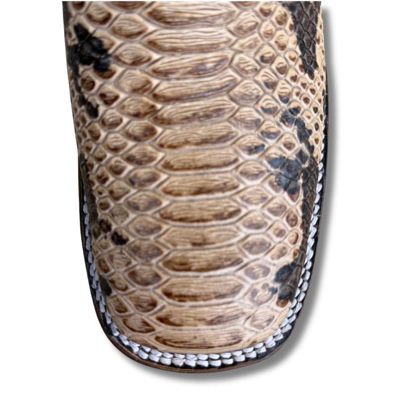 Image of Men's Alex Exotic Caiman Python Western Cowboy Boots Square Toe Pull On Tall Shaft bota de vaquero para hombre