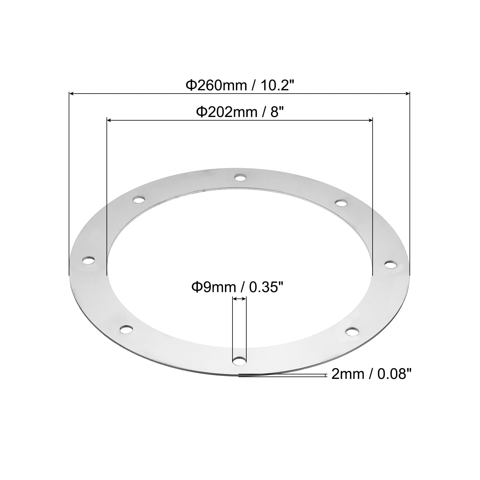 PATIKIL 8" (202mm) ID Duct Connector Flange - Image 2