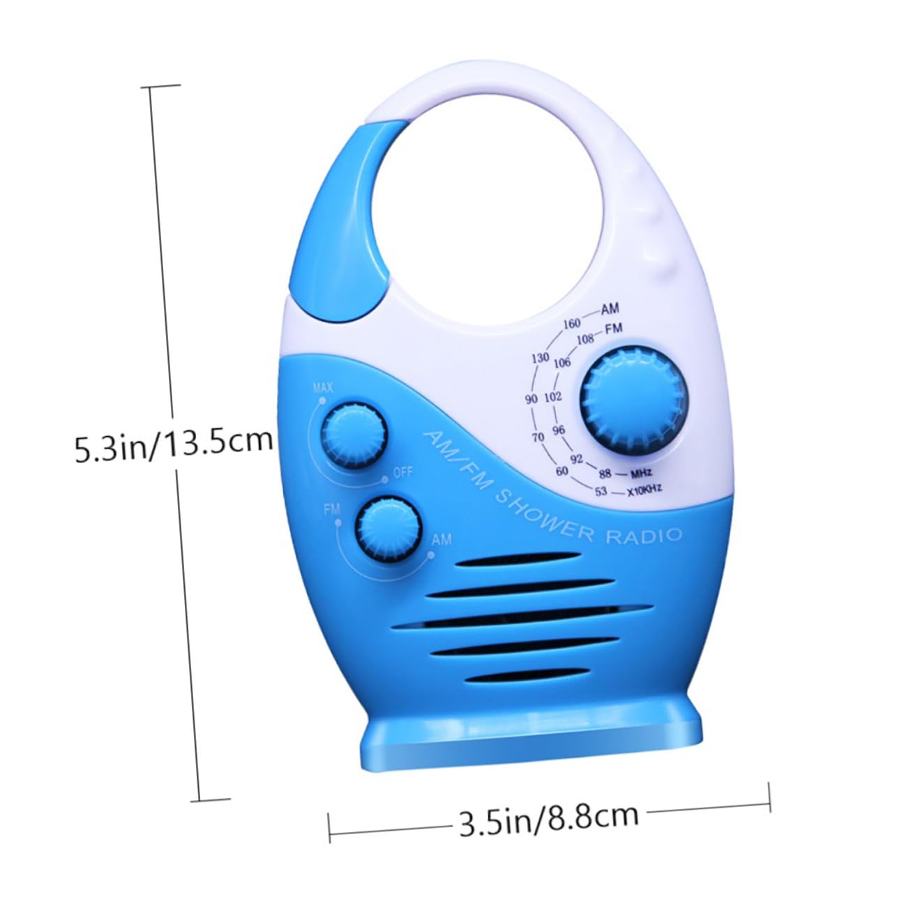 Radio Portátil de Ducha Función Am/FM, Altavoz Resistente al Agua y Diseño Compacto en Abs para Dormitorio y Oficina