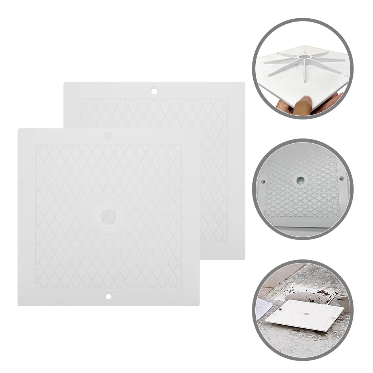 Lot De 2 Couvercles De Skimmer Carrés De Rechange pour Piscine Creusée