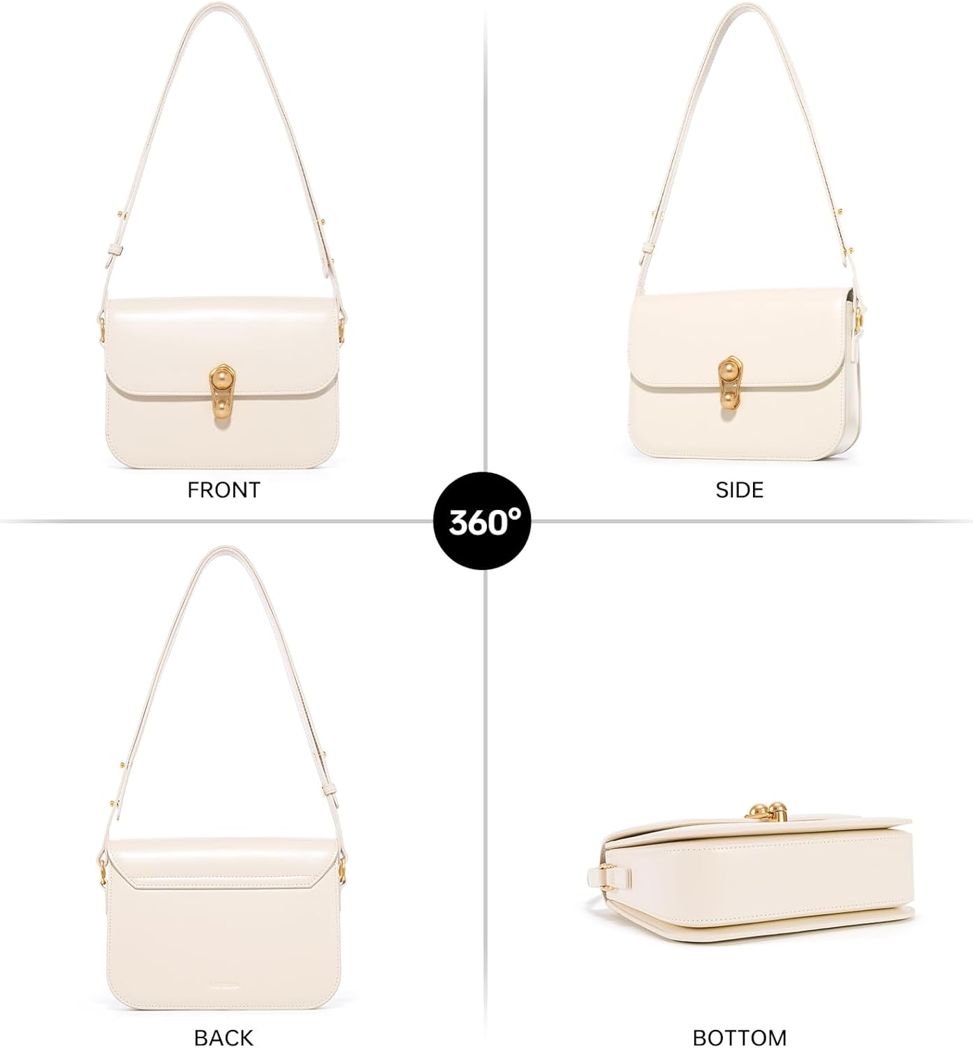 LA FESTIN Small Leather Purse Crossbody Bags For Women: Black Shoulder Handbags Crossbody Bag - Image 6