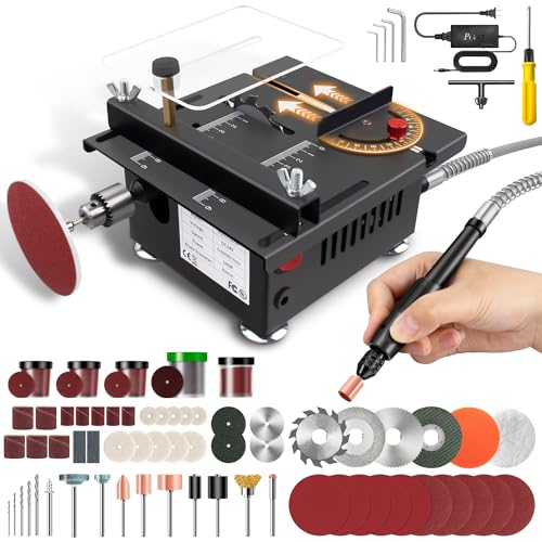 image for HZQVA Mini Table Saw, Mini Multi-Functional Table Saw for Crafts, Spee