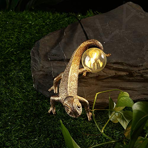 Image of MAYOLA Modern Chameleon Table Lamp,Desk lamp,Night Light,Wall Lamp, Resin Chameleon Lighting Fixture for Living Room, Bedroom, Office,Kids(Table Lamp, C-Gold)