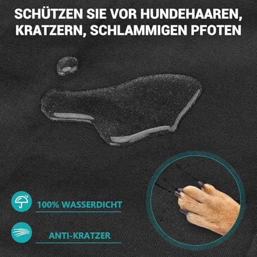 HQCM Kofferraumschutz Hund ladekantenschutz, Universal 185x105CM 900D Wasserdicht Kratzfest Kofferraum schutzmatte hundedecke mit Seiten- und Ladekantenschutz Kofferraumdecke für Auto, SUV, Van