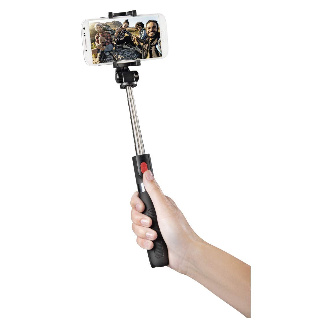 Hama Selfie stick, kijek do zdjęć ze statywem (statyw na telefon, monopod, bluetooth, aluminium, maks.57 cm) czarny