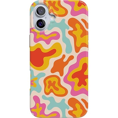 Casely iPhone 16 Plus Case | Tropical Color Splash | Abstract Retro | Classic Ultra Slim Case Design | Compatible with MagSafe