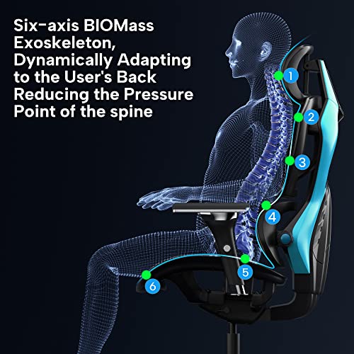 Image of EUREKA ERGONOMIC Gaming Chairs for Adults GC05, Gamer Chair with Lumbar Support, Gaming Chair with 4D Armrests, Ergonomic Gaming Chairs with Adjustable Headrest, Blue