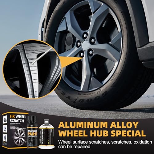 WEILAOK Felgen Reparaturset, Alufelgen Reparatur Set, Alufelgen Lack, Reifenreparaturse, Radreparaturkleber felgen Lack zur Reparatur von Kratzern, Dellen und Anderen Leichtmetallfelgen, Silbergrau