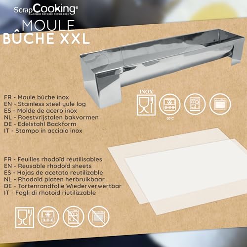 Moule bûche inox extensible ScrapCooking pour grand Noël