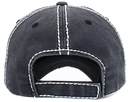 Image of Vacation Beach Camping Womens Baseball Cap Distressed Vintage Unconstructed Embroidered Patch Hat