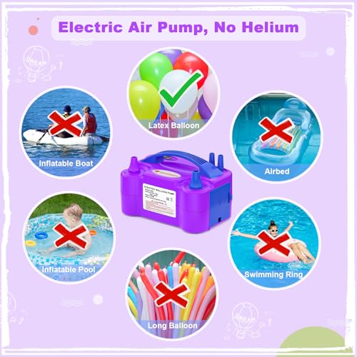 Image of IDAODAN Electric Balloon Pump, Portable Electric Balloon Blower Machine Inflator Air Pump for Party Decorations
