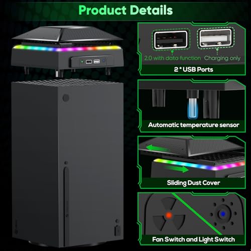 Upgraded Cooling Fan for Xbox Series X Console, Gorixer AI Control