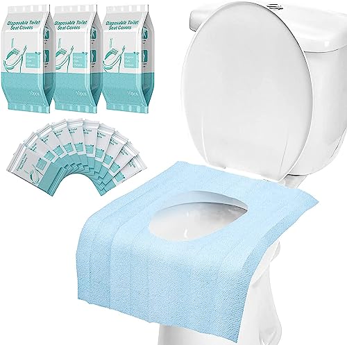 Nnewvante 30 pack of disposable toilet seat covers 100% waterproof XL individually packaged disposable toilet seat covers for potty training for adults and children travel for public toilets camping