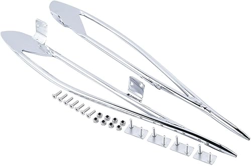 EIOFEVY Rieles protectores cromados para alforjas acero inoxidable dos rieles y accesorios de montaje