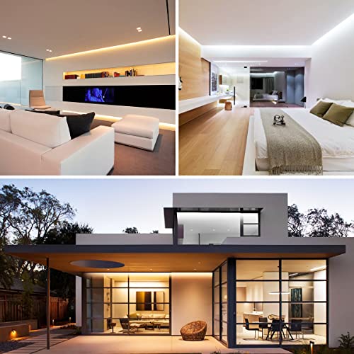 Ustarus White Led Strip Lights 82Ft 24V Dimmable 3000K-6000K Led Tape Rope Light With Remote Flexible 2835 Led Ribbon For Kitchen Under Cabinet Mirror Room Indoor Home Daylight Warm White #TOP5