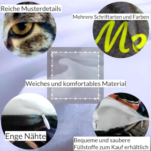 LAMAME Kissen 40x40 mit Foto Bedrucken Lassen, Kissen Personalisiert, Kissenbezug mit Eigenem Foto und Text, Personalisierte Geschenke (40x40cm)