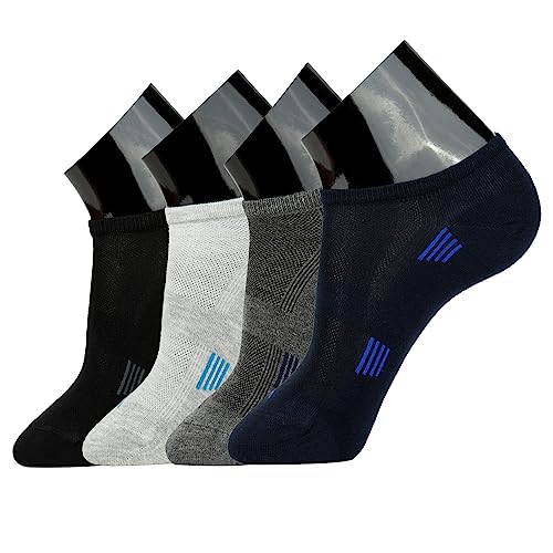 SOLL Men Rayon Bamboo Ankle Socks | Premium Quality Soft Moisture-wicking Breathable Socks 4-pairs Size 7-10