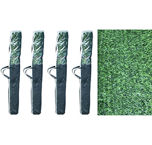 PAL | Rollo de Seto Artificial Decorativo Ignífugo de 90 varillas | 3m Largo x 1m Alto, Verde (4- Rollos 3x1m)