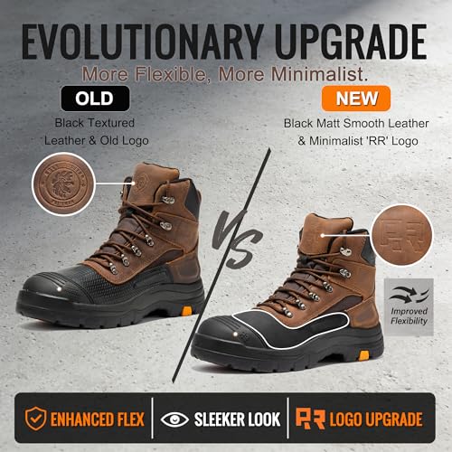 Image of ROCKROOSTER Sedona - Men's Waterproof Puncture Resistant Work Boots, 6 inch Lace Up Steel Toe ASTM Safety Boots AK216